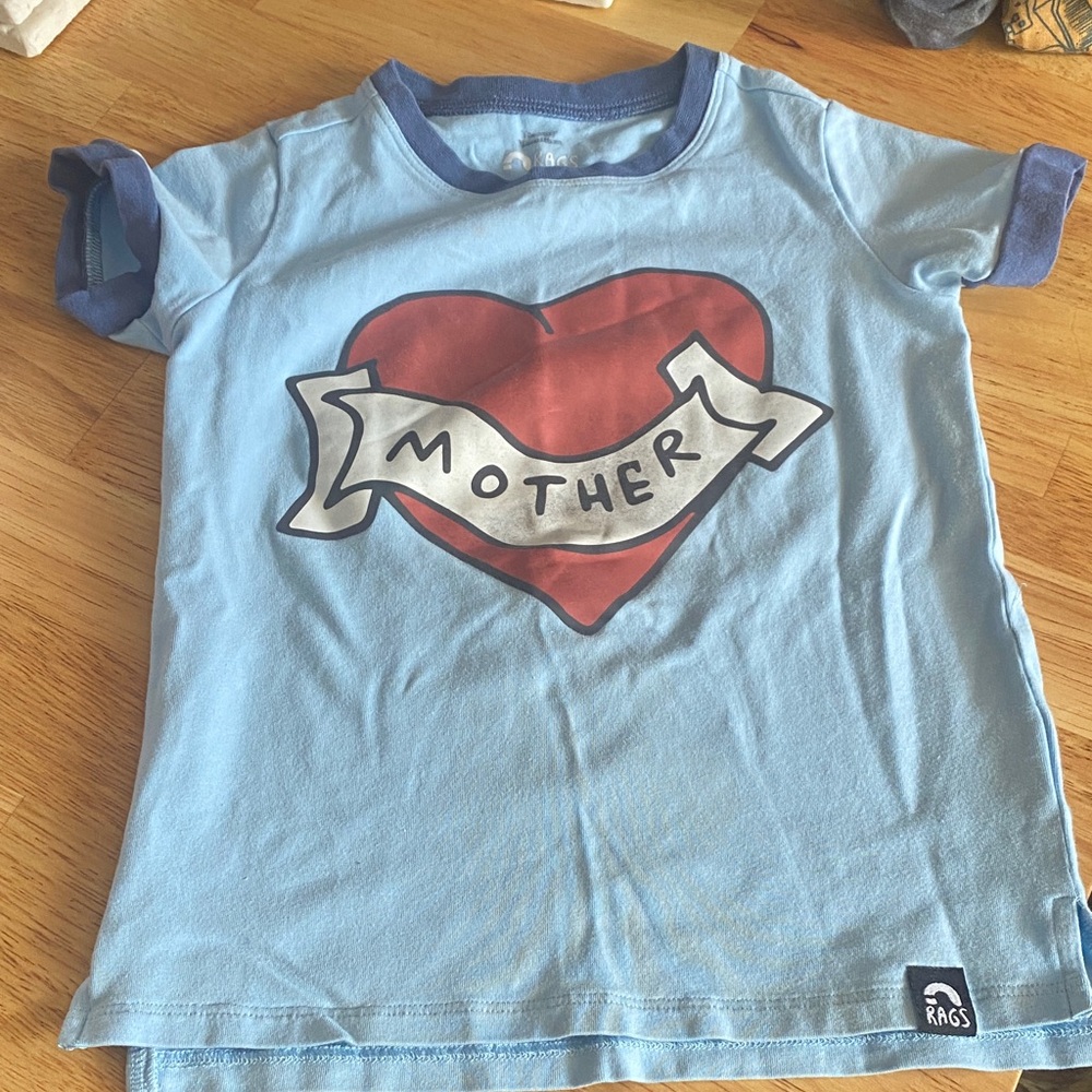 Rags to Raches Light Blue Tee with Heart Design